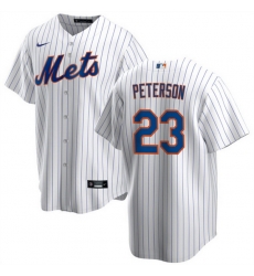 Men New York Mets 23 David Peterson White Cool Base Stitched Baseball Jersey