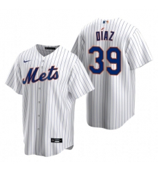 Men New York Mets 39 Edwin D EDaz White Cool Base Stitched Baseball Jersey