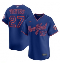 Men New York Mets Mark Vientos 27 Blue Alternate Stitched Jersey