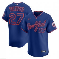 Men New York Mets Mark Vientos 27 Blue Alternate Stitched Jersey
