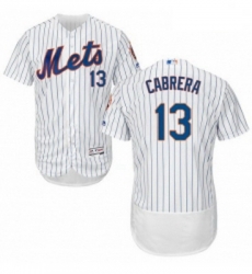 Mens Majestic New York Mets 13 Asdrubal Cabrera White Home Flex Base Authentic Collection MLB Jersey