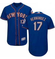 Mens Majestic New York Mets 17 Keith Hernandez RoyalGray Alternate Flex Base Authentic Collection MLB Jersey