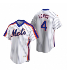 Mens Nike New York Mets 4 Jed Lowrie White Cooperstown Collection Home Stitched Baseball Jersey