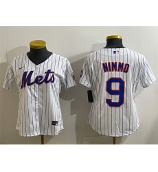 Women New York Mets 9 Brandon Nimmo White Cool Base Stitched Baseball Jersey