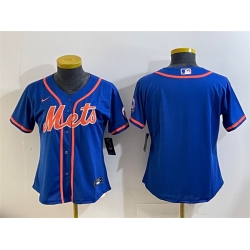 Women New York Mets Blank Royal Cool Base Stitched Baseball Jersey