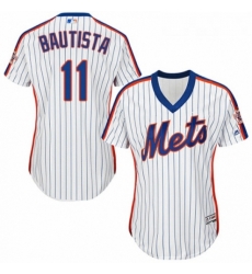 Womens Majestic New York Mets 11 Jose Bautista Authentic White Alternate Cool Base MLB Jersey 