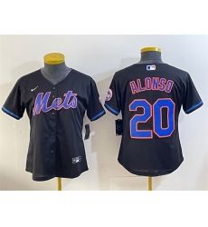 Youth New York Mets 20 Pete Alonso Black Cool Base Stitched Baseball Jersey
