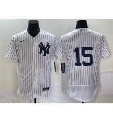 Men New York Yankees 15 Thurman Munson White Flex Base Stitched Baseball Jersey