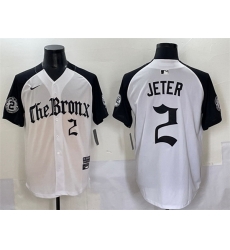 Men New York Yankees 2 Derek Jeter White Black  27Gothic Legacy Edition 27 Vapor Premier Limited Stitched Baseball Jersey