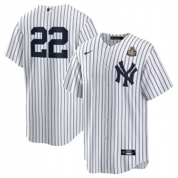 Men New York Yankees 22 Juan Soto White 2024 World Series Cool Base Stitched Baseball Jersey