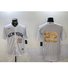 Men New York Yankees 22 Juan Soto White Pinstripe Without Name Fashion Cool Base Jerseys