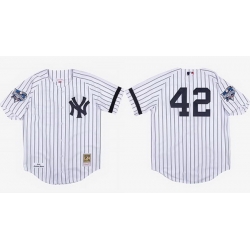 Men New York Yankees  42 Mariano Rivera White 2000 Stitched Baseball Jersey