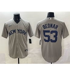 Men New York Yankees 53 David Bednar Grey Stitched Baseball Jersey
