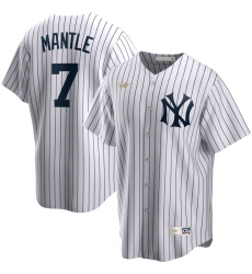 Men New York Yankees 7 Mickey Mantle Nike Home Cooperstown Collection Player MLB Jersey White