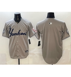 Men New York Yankees Blank Grey With Patch Limited Stitched Baseball Jersey