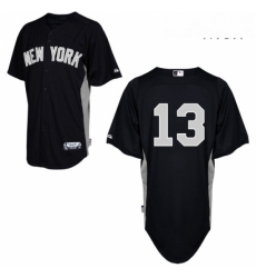 Mens Majestic New York Yankees 13 Alex Rodriguez Replica Black 2011 Road Cool Base BP MLB Jersey