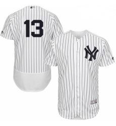 Mens Majestic New York Yankees 13 Alex Rodriguez White Home Flex Base Authentic Collection MLB Jersey