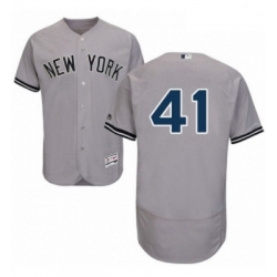 Mens Majestic New York Yankees 41 Adam Lind Grey Road Flex Base Authentic Collection MLB Jersey