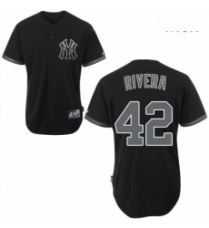 Mens Majestic New York Yankees 42 Mariano Rivera Authentic Black Fashion MLB Jersey