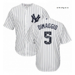 Mens Majestic New York Yankees 5 Joe DiMaggio Authentic White Team Logo Fashion MLB Jersey