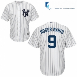 Mens Majestic New York Yankees 9 Roger Maris Replica White Home MLB Jersey