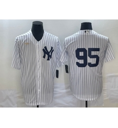 Men's New York Yankees #95 Oswaldo Cabrera White No Name Throwback Stitched MLB Cool Base Nike Jersey