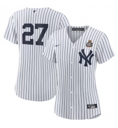 Women New York Yankees 27 Giancarlo Stanton White 2024 World Series Cool Base Stitched Baseball Jersey 1