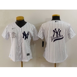 Women New York Yankees White Team Big Logo Cool Base Stitched Jersey 13