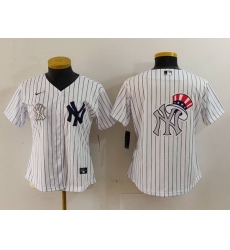 Women New York Yankees White Team Big Logo Cool Base Stitched Jersey 9