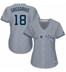 Womens Majestic New York Yankees 18 Didi Gregorius Replica Grey Road MLB Jersey