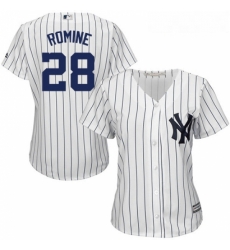 Womens Majestic New York Yankees 28 Austin Romine Authentic White Home MLB Jersey