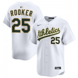 Men Athletics Nike Home Limited Custom Jersey White Rooker Brent 25