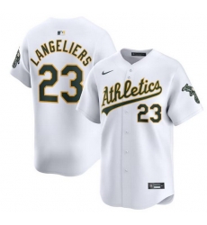 Men Oakland Athletics 23 Shea Langeliers White Home Limited Stitched Jersey