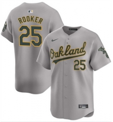 Men Oakland Athletics 25 Brent Rooker Grey Away Limited Stitched Jersey