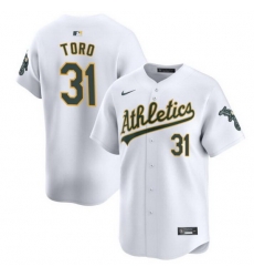 Men Oakland Athletics 31 Abraham Toro White 2024 Home Limited Stitched Jersey