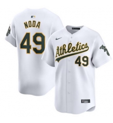 Men Oakland Athletics 49 Ryan Noda White Home Limited Stitched Jersey