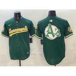 Men Oakland Athletics Team Big Logo 2026 Green Alternate Sacramento Celebrating 125 Years Vapor Limited Stitched Baseball Jerseys 001