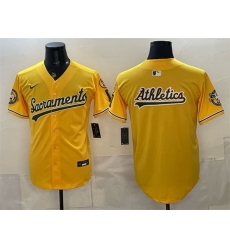 Men Oakland Athletics Team Big Logo 2026 Yellow Alternate Sacramento Celebrating 125 Years Vapor Limited Stitched Baseball Jerseys