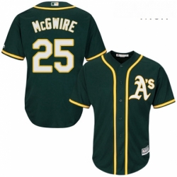 Mens Majestic Oakland Athletics 25 Mark McGwire Replica Green Alternate 1 Cool Base MLB Jersey