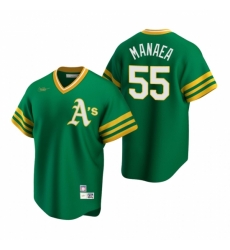 Mens Nike Oakland Athletics 55 Sean Manaea Kelly Green Cooperstown Collection Road Stitched Baseball Jersey