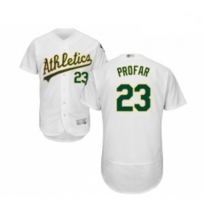 Mens Oakland Athletics 23 Jurickson Profar White Home Flex Base Authentic Collection Baseball Jersey