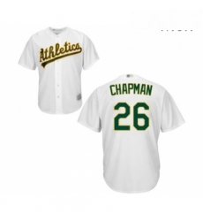 Mens Oakland Athletics 26 Matt Chapman Replica White Home Cool Base Baseball Jersey 