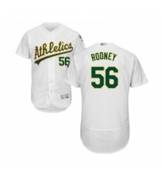 Mens Oakland Athletics 56 Fernando Rodney White Home Flex Base Authentic Collection Baseball Jersey