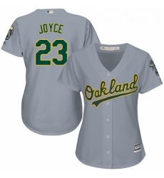 Womens Majestic Oakland Athletics 23 Matt Joyce Replica Grey Road Cool Base MLB Jersey