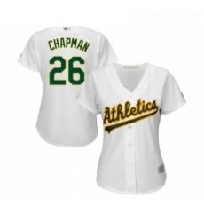 Womens Oakland Athletics 26 Matt Chapman Replica White Home Cool Base Baseball Jersey 