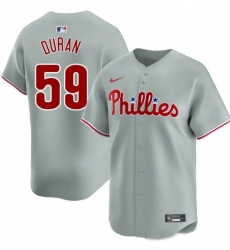 Men Philadelphia Phillies Jhoan Duran #59 Gray Limited Cool Base Away