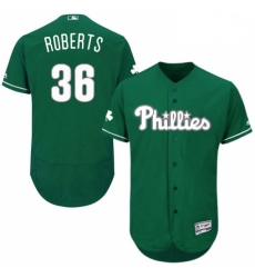 Mens Majestic Philadelphia Phillies 36 Robin Roberts Green Celtic Flexbase Authentic Collection MLB Jersey 