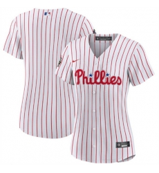 Women Philadelphia Phillies Blank White 2022 World Series Flex Base Stitched Baseball Jersey