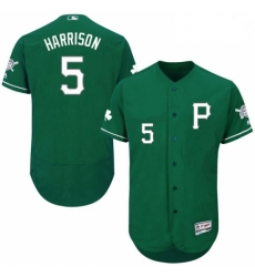 Mens Majestic Pittsburgh Pirates 5 Josh Harrison Green Celtic Flexbase Authentic Collection MLB Jersey