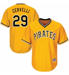 Youth Majestic Pittsburgh Pirates 29 Francisco Cervelli Authentic Gold Alternate Cool Base MLB Jersey